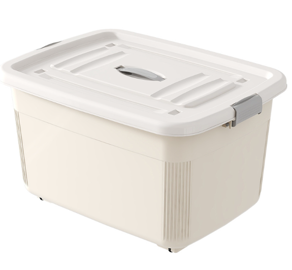 收纳箱整理箱可叠放车用后备箱子带轮大容量加厚塑料储物箱